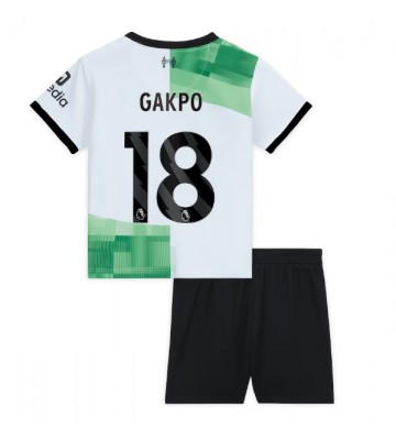 Liverpool Cody Gakpo #18 Bortaställ Barn 2023-24 Kortärmad (+ Korta byxor)